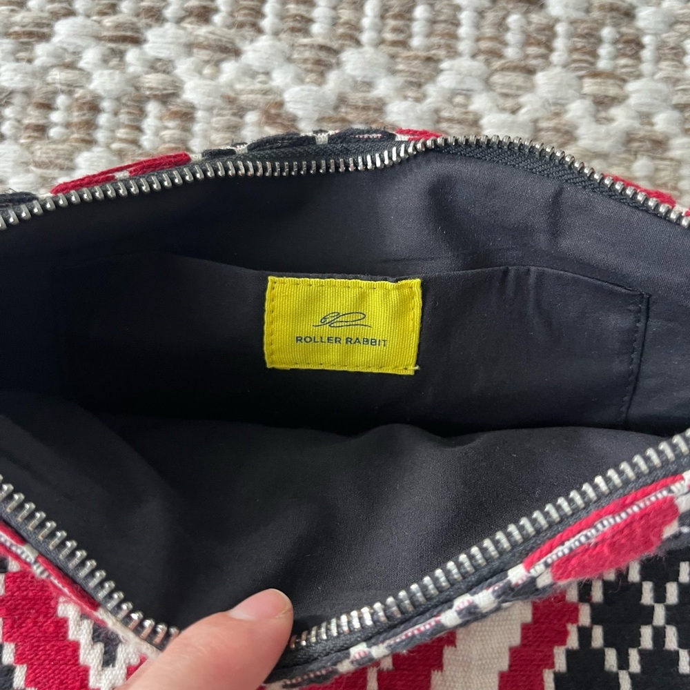 Roller Rabbit Red and Black Patterned Pouch - Picture 2 of 4
